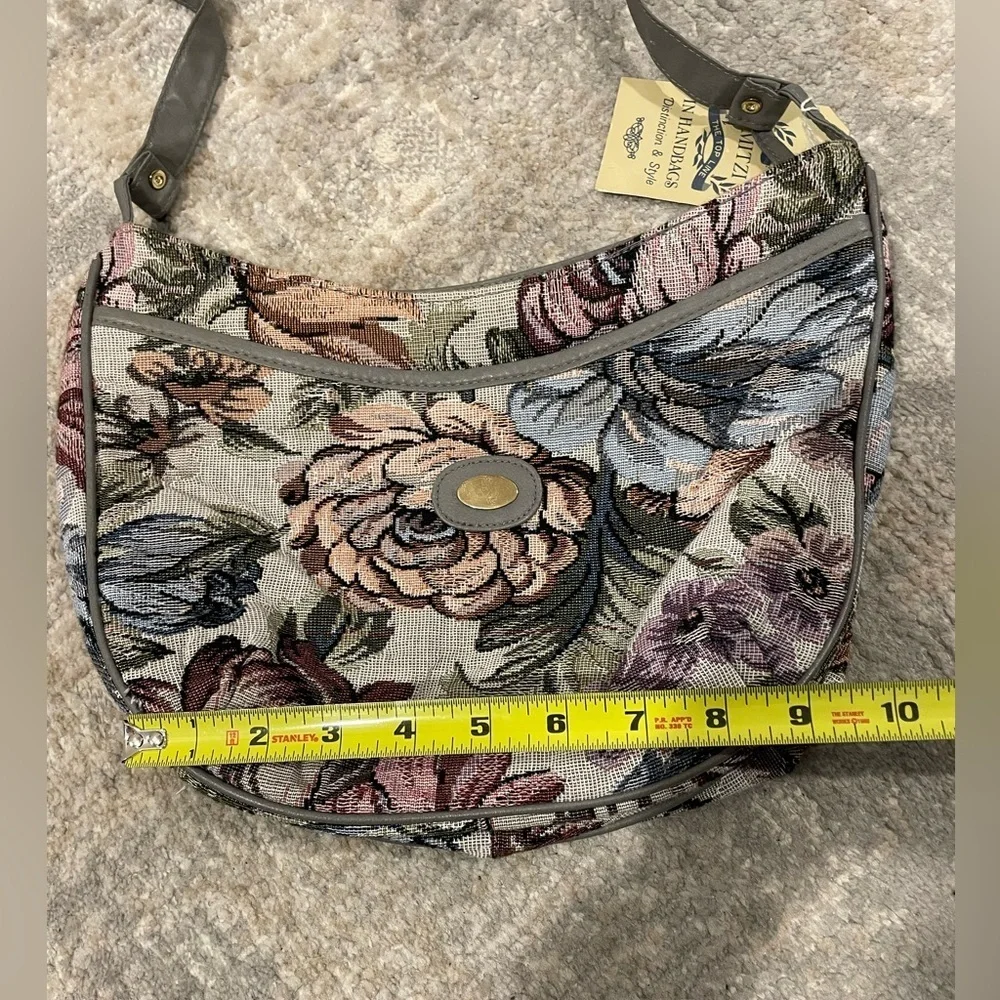 Vintage Mitzi Floral Tapestry Shoulder Handbag Purse New With Tags Deadstock